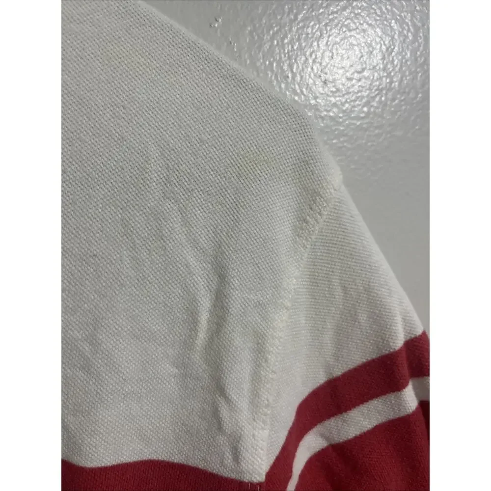 Rugby banana republic Skater polo white w/ Red stripe Size Large